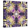 Art Nouveau Geometric Ornamental Vintage Pattern in Lilac, Violet, Black, White and Yellow Colors-Irina QQQ-Stretched Canvas