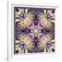 Art Nouveau Geometric Ornamental Vintage Pattern in Lilac, Violet, Black, White and Yellow Colors-Irina QQQ-Framed Art Print