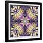 Art Nouveau Geometric Ornamental Vintage Pattern in Lilac, Violet, Black, White and Yellow Colors-Irina QQQ-Framed Art Print