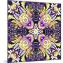 Art Nouveau Geometric Ornamental Vintage Pattern in Lilac, Violet, Black, White and Yellow Colors-Irina QQQ-Mounted Art Print