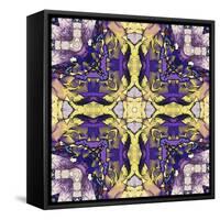 Art Nouveau Geometric Ornamental Vintage Pattern in Lilac, Violet, Black, White and Yellow Colors-Irina QQQ-Framed Stretched Canvas