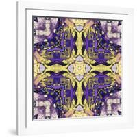 Art Nouveau Geometric Ornamental Vintage Pattern in Lilac, Violet, Black, White and Yellow Colors-Irina QQQ-Framed Art Print