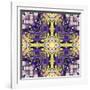 Art Nouveau Geometric Ornamental Vintage Pattern in Lilac, Violet, Black, White and Yellow Colors-Irina QQQ-Framed Art Print