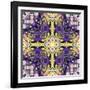 Art Nouveau Geometric Ornamental Vintage Pattern in Lilac, Violet, Black, White and Yellow Colors-Irina QQQ-Framed Art Print