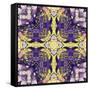 Art Nouveau Geometric Ornamental Vintage Pattern in Lilac, Violet, Black, White and Yellow Colors-Irina QQQ-Framed Stretched Canvas