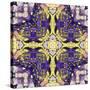 Art Nouveau Geometric Ornamental Vintage Pattern in Lilac, Violet, Black, White and Yellow Colors-Irina QQQ-Stretched Canvas