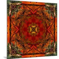 Art Nouveau Geometric Ornamental Vintage Pattern in Orange, Green and Red Colors-Irina QQQ-Mounted Art Print