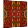 Art Nouveau Geometric Ornamental Vintage Pattern in Orange, Green and Red Colors-Irina QQQ-Mounted Art Print