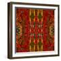 Art Nouveau Geometric Ornamental Vintage Pattern in Orange, Green and Red Colors-Irina QQQ-Framed Art Print