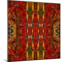 Art Nouveau Geometric Ornamental Vintage Pattern in Orange, Green and Red Colors-Irina QQQ-Mounted Art Print