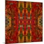 Art Nouveau Geometric Ornamental Vintage Pattern in Orange, Green and Red Colors-Irina QQQ-Mounted Art Print