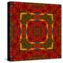 Art Nouveau Geometric Ornamental Vintage Pattern in Orange, Green and Red Colors-Irina QQQ-Stretched Canvas