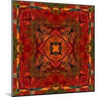 Art Nouveau Geometric Ornamental Vintage Pattern in Orange, Green and Red Colors-Irina QQQ-Mounted Art Print