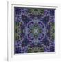 Art Nouveau Geometric Ornamental Vintage Pattern in Violet and Green Colors-Irina QQQ-Framed Art Print