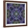 Art Nouveau Geometric Ornamental Vintage Pattern in Violet and Green Colors-Irina QQQ-Framed Art Print