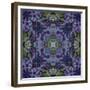 Art Nouveau Geometric Ornamental Vintage Pattern in Violet and Green Colors-Irina QQQ-Framed Premium Giclee Print