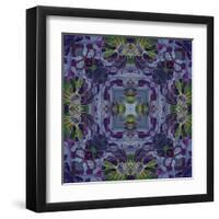 Art Nouveau Geometric Ornamental Vintage Pattern in Violet and Green Colors-Irina QQQ-Framed Art Print