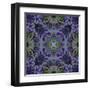 Art Nouveau Geometric Ornamental Vintage Pattern in Violet and Green Colors-Irina QQQ-Framed Art Print