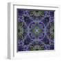 Art Nouveau Geometric Ornamental Vintage Pattern in Violet and Green Colors-Irina QQQ-Framed Art Print