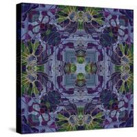 Art Nouveau Geometric Ornamental Vintage Pattern in Violet and Green Colors-Irina QQQ-Stretched Canvas