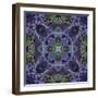 Art Nouveau Geometric Ornamental Vintage Pattern in Violet and Green Colors-Irina QQQ-Framed Art Print