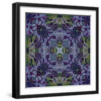 Art Nouveau Geometric Ornamental Vintage Pattern in Violet and Green Colors-Irina QQQ-Framed Art Print