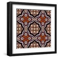 Art Nouveau Geometric Ornamental Vintage Pattern in Violet-Irina QQQ-Framed Art Print