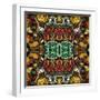 Art Nouveau Geometric Ornamental Vintage Pattern-Irina QQQ-Framed Art Print