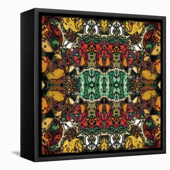 Art Nouveau Geometric Ornamental Vintage Pattern-Irina QQQ-Framed Stretched Canvas