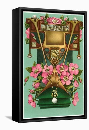 Art Nouveau June, Cancer-null-Framed Stretched Canvas