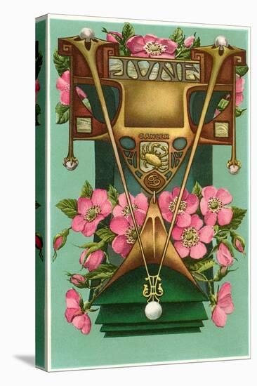 Art Nouveau June, Cancer-Found Image Press-Stretched Canvas