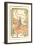 Art Nouveau Knight on Charger-null-Framed Giclee Print