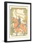 Art Nouveau Knight on Charger-null-Framed Giclee Print