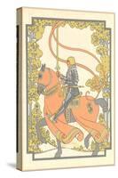 Art Nouveau Knight on Charger-null-Stretched Canvas