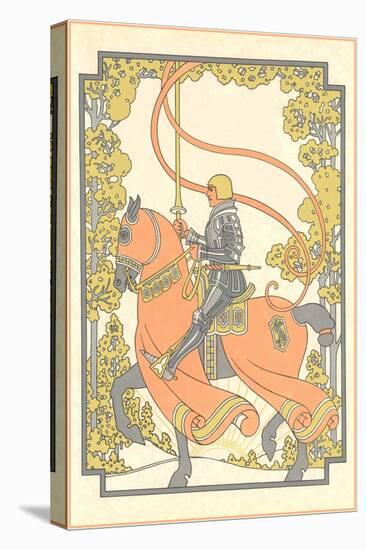 Art Nouveau Knight on Charger-null-Stretched Canvas