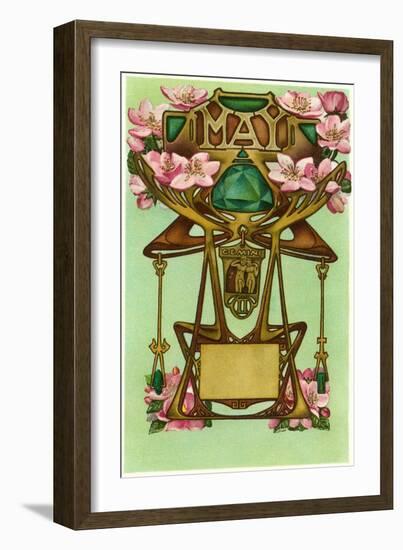 Art Nouveau May, Gemini-Found Image Press-Framed Giclee Print