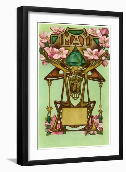 Art Nouveau May, Gemini-Found Image Press-Framed Giclee Print