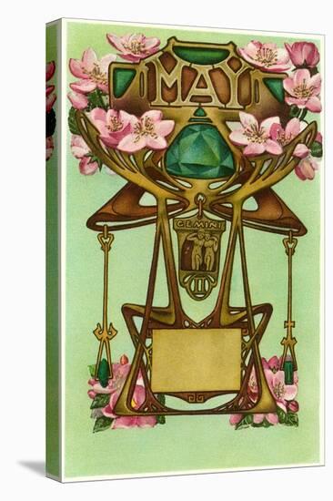 Art Nouveau May, Gemini-Found Image Press-Stretched Canvas