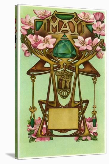 Art Nouveau May, Gemini-Found Image Press-Stretched Canvas