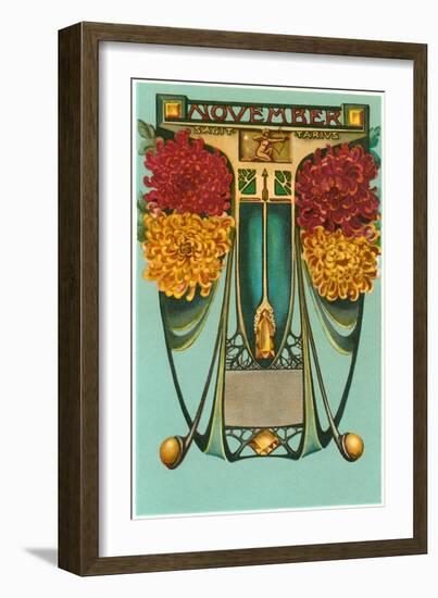 Art Nouveau November, Sagittarius-null-Framed Art Print