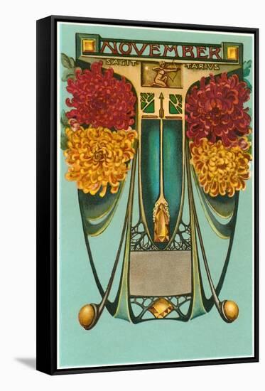 Art Nouveau November, Sagittarius-null-Framed Stretched Canvas
