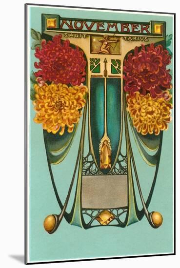 Art Nouveau November, Sagittarius-Found Image Press-Mounted Giclee Print