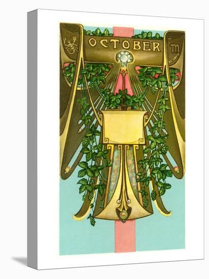 Art Nouveau October, Scorpio-null-Stretched Canvas