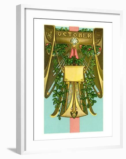 Art Nouveau October, Scorpio-null-Framed Art Print