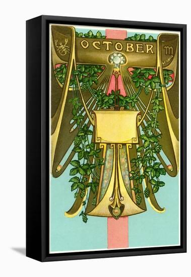 Art Nouveau October, Scorpio-Found Image Press-Framed Stretched Canvas