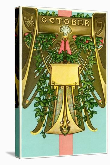 Art Nouveau October, Scorpio-Found Image Press-Stretched Canvas