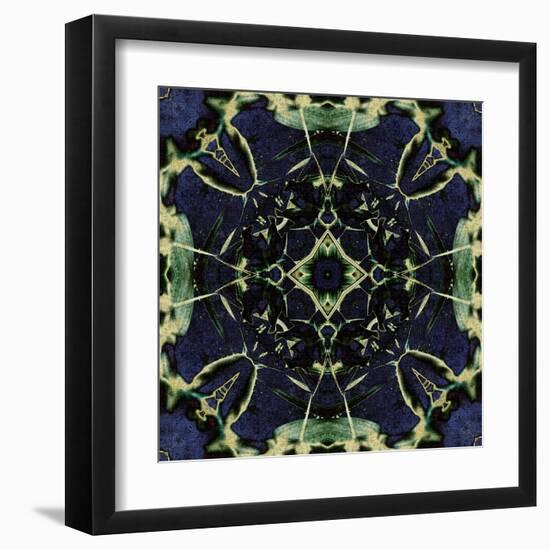 Art Nouveau Ornamental Vintage Pattern in Blue and Green Colors-Irina QQQ-Framed Art Print