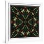 Art Nouveau Ornamental Vintage Pattern in Green and Red Colors-Irina QQQ-Framed Art Print