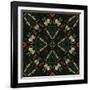 Art Nouveau Ornamental Vintage Pattern in Green and Red Colors-Irina QQQ-Framed Art Print