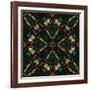 Art Nouveau Ornamental Vintage Pattern in Green and Red Colors-Irina QQQ-Framed Art Print